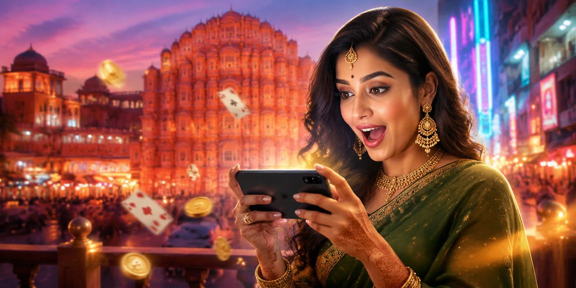 Woman playing Teen Patti with mobile payments in Jaipur